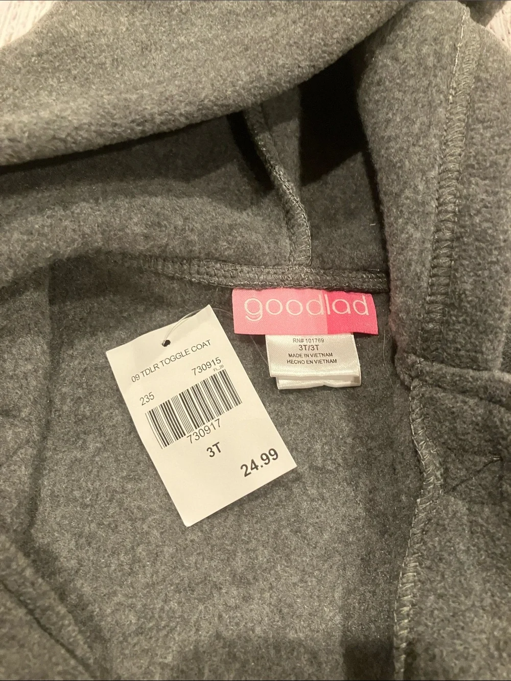 Good Lad Toddler Hooded Toggle Coat in Charcoal Gray